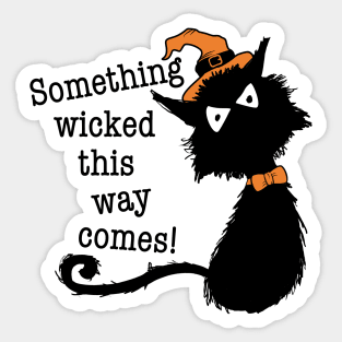 Halloween Black Cat - Shakespeare Quote Sticker